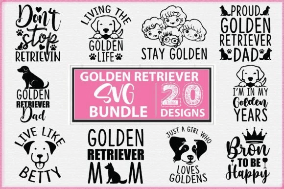 Golden Retriever Svg Bundle, Golden Retriever, Dog , Dog Mom | Inspire ...