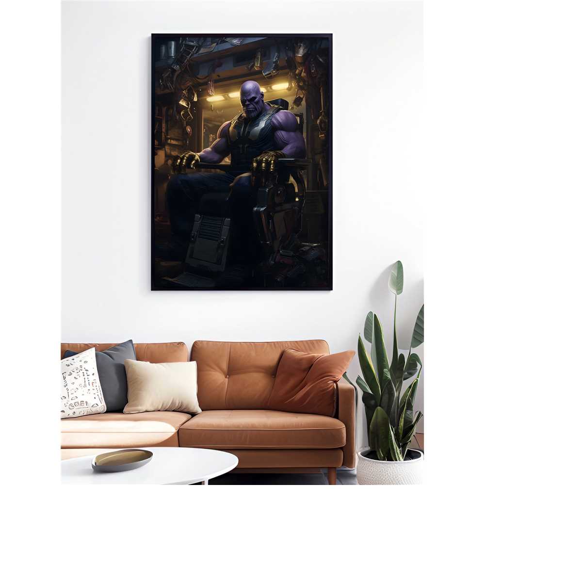 Thanos at The Barbershop Wall Art Print, Thanos Poster, Gift | Inspire ...
