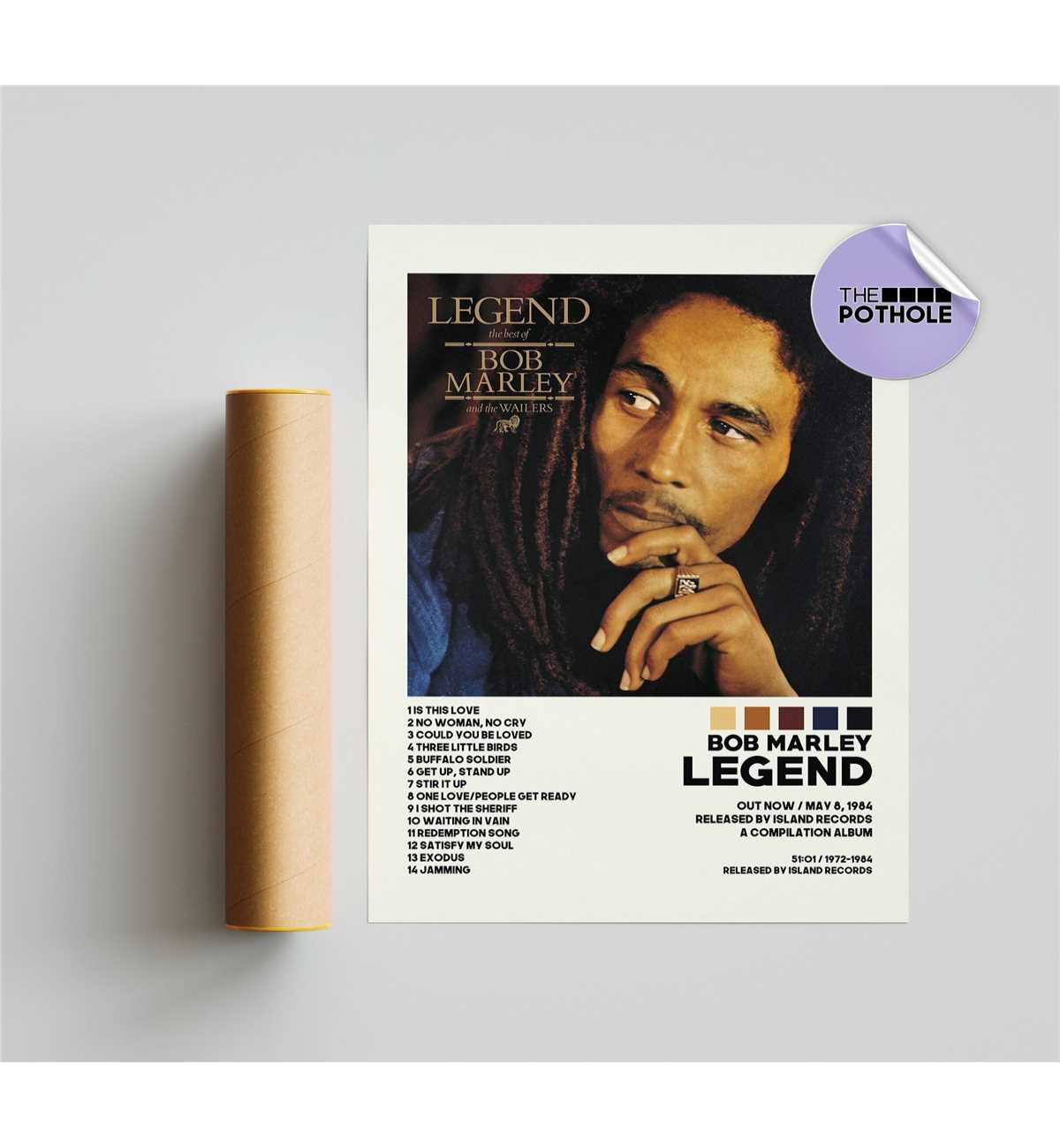 Framed Bob Marley - Legend - Vinyl Album Art