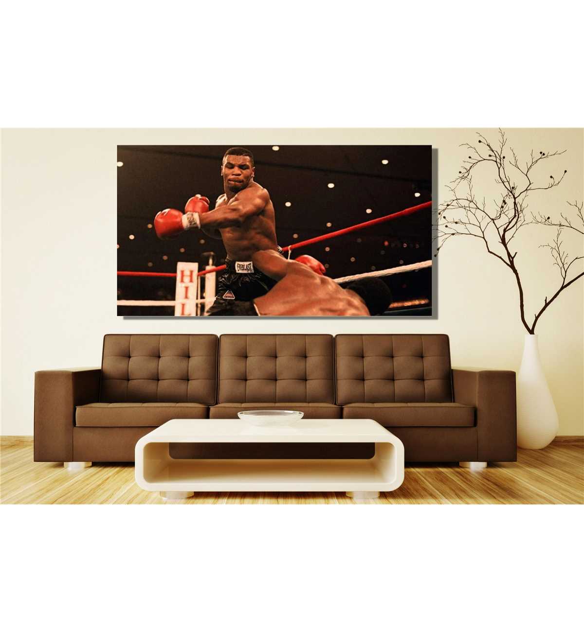 Boxing Mike Tyson Canvas Wall Art – Giclée Print, Framed, Multiple Sizes – Ultra Contemporary Sports Decor