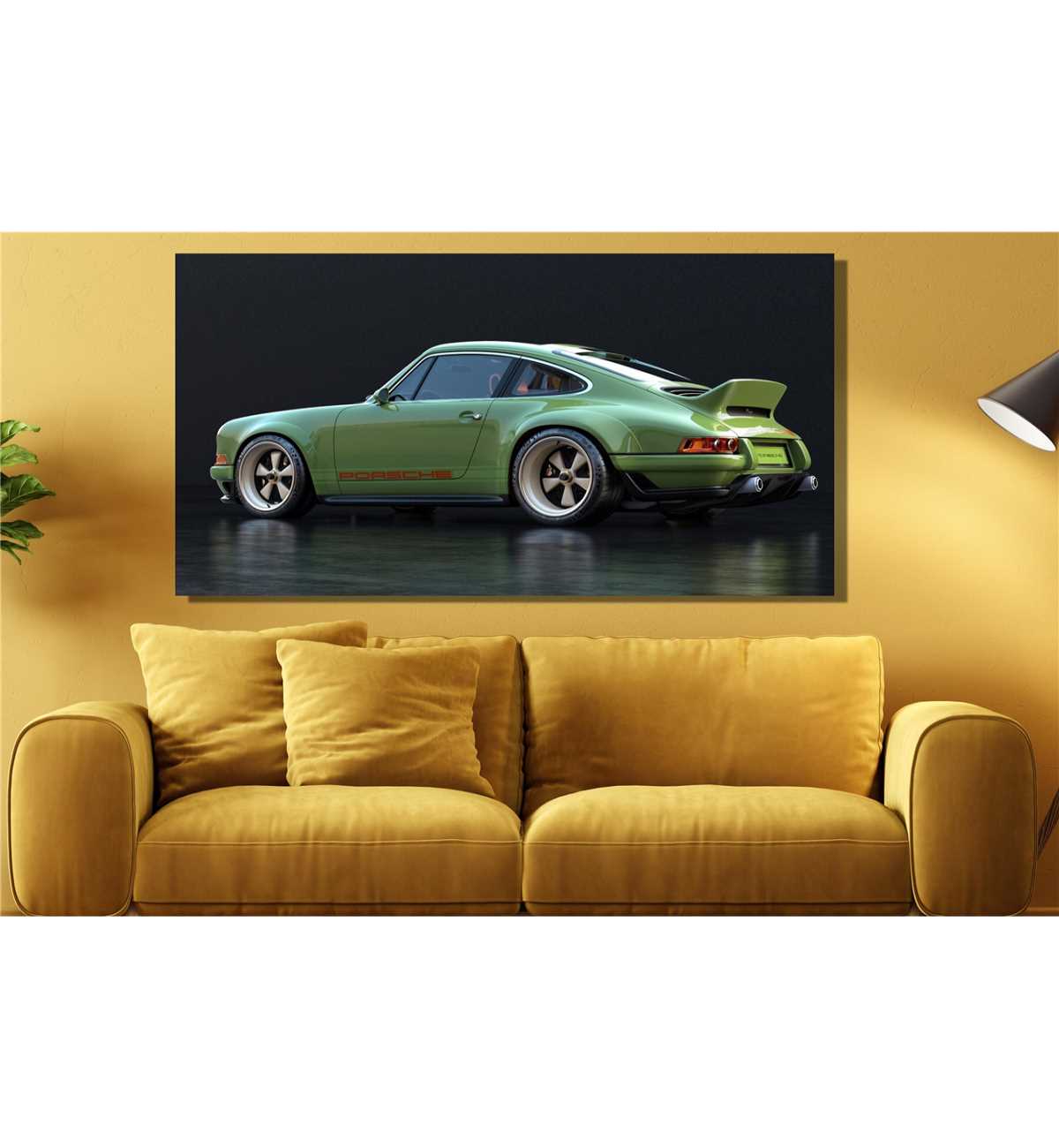 GREEN PORSCHE CARRERA GICLEE CANVAS ART PRINT POSTER main image 1