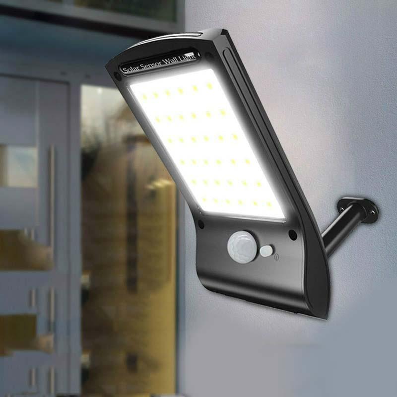 LumaGuard Solar Motion Sensor Wall Light with 36 LED Waterproof Outdoor Security Lighting