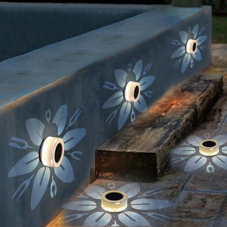 Solar Flower Pattern Wall Light for Garden Patio and Outdoor Landscape Decor
