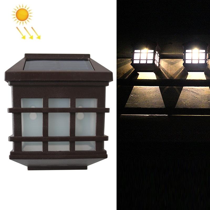 Solar LED Wall Light Outdoor Waterproof Garden Fence Lamp with Auto Dusk to Dawn Sensor