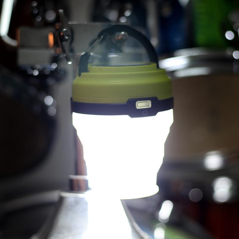 Solar Rechargeable Camping Lantern with USB Power Bank and Retractable LED Tent Light