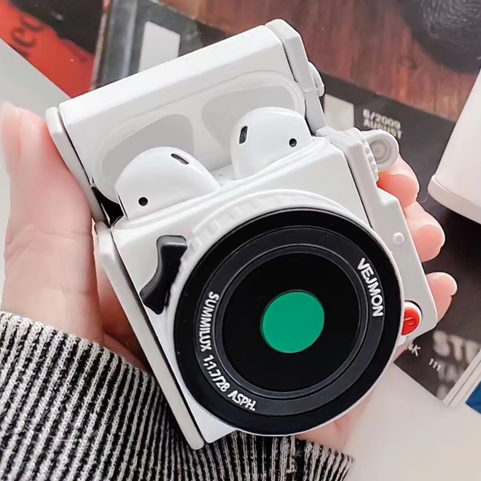 Retro Camera AirPods Case for Apple AirPods 1/2 Gen Cute Protective Bluetooth Earbuds Cover