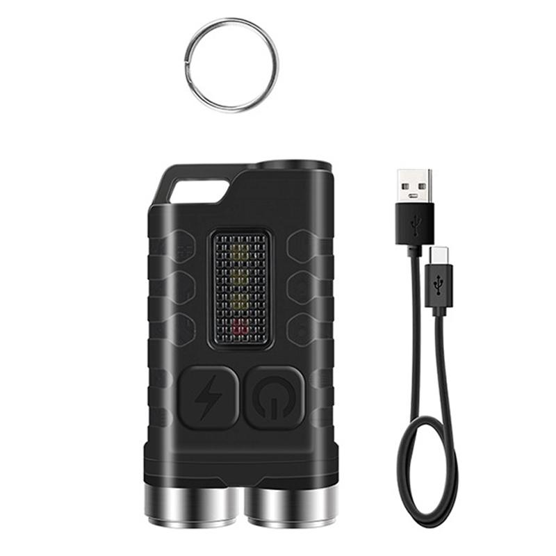 V3 Rechargeable Keychain Flashlight 900LM Mini EDC Torch with UV Light & Magnet