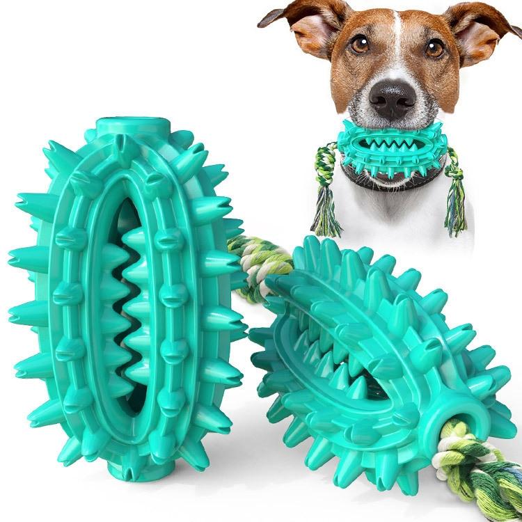 Prickly Pear Dog Toothbrush Toy with Rope & Treat Dispensing Chew Design