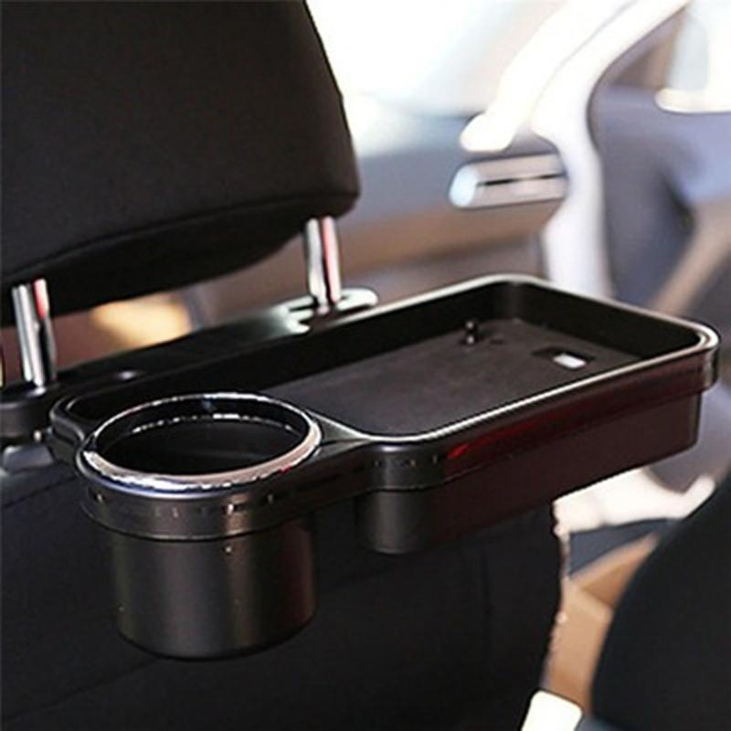 Back Seat Car Cup Holder Tray & Organizer Foldable Drink Holder for Rear Seat Convenience