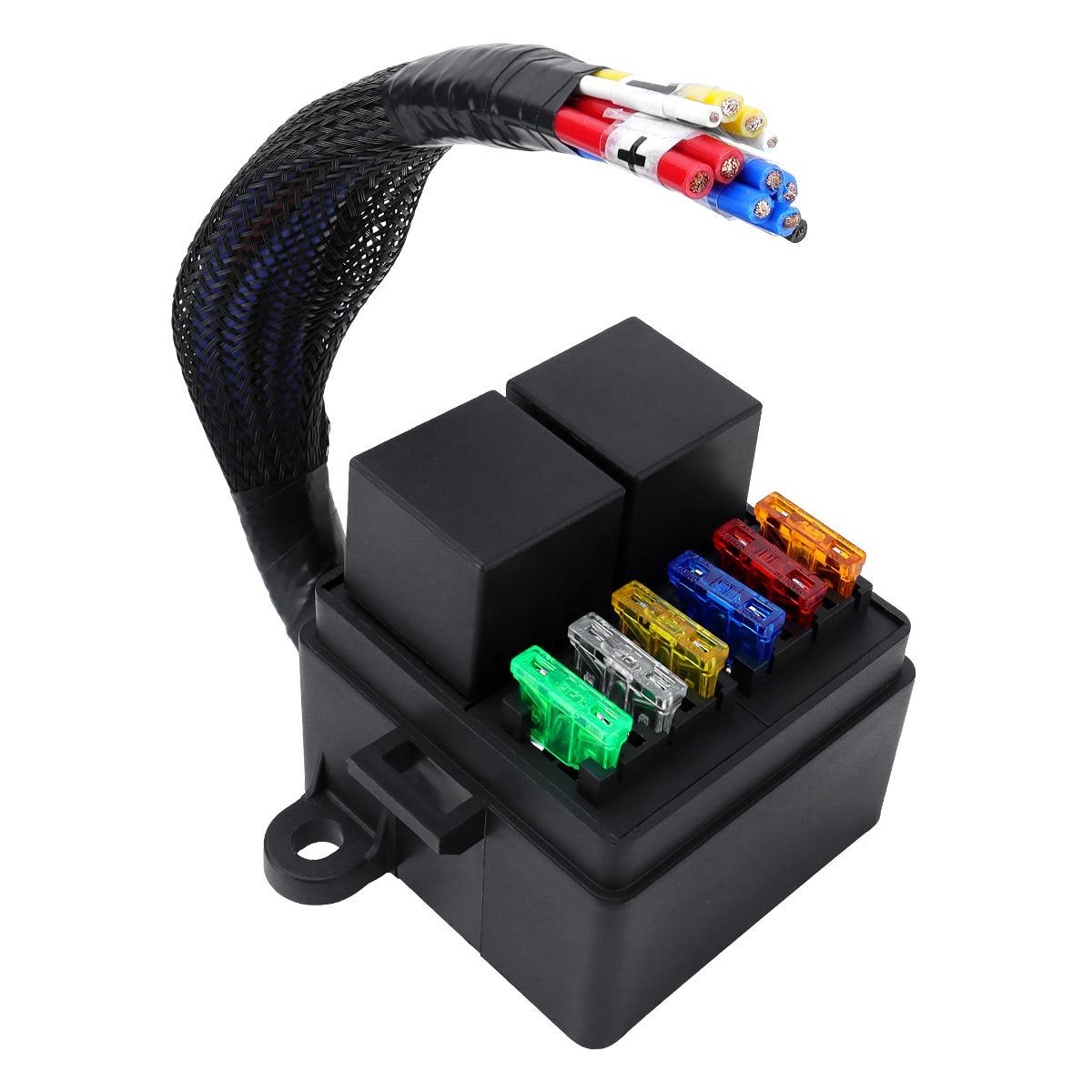 12V 80A Waterproof Motorcycle Fuse Box with Starter Relay & Pre Wired Harness