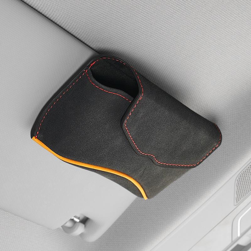 Luxury Car Glasses Holder & Card Organizer for Sun Visor with Magnetic Closure