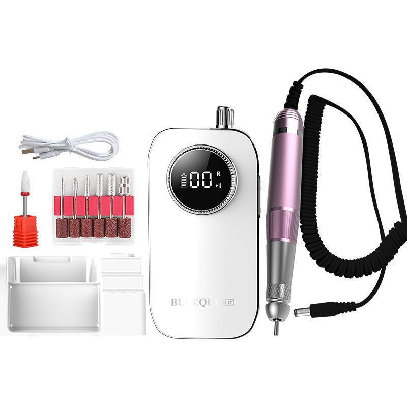 BQ 117 Professional Electric Nail Drill 45000RPM Rechargeable Nail File Machine with LCD Display