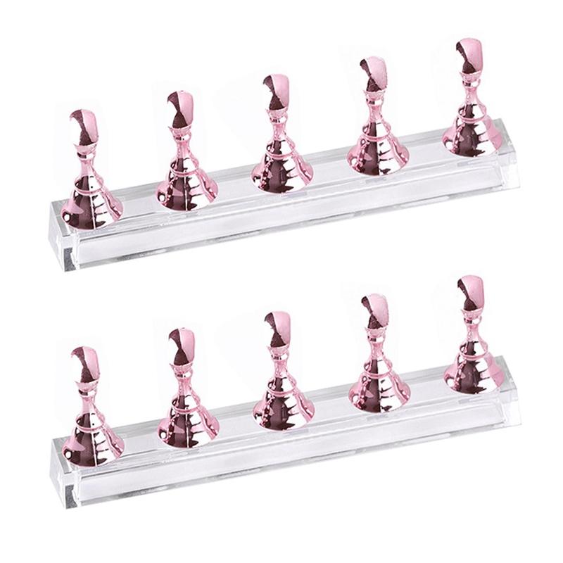 Magnetic Nail Art Practice Holder Set with Acrylic Base and Display Stand