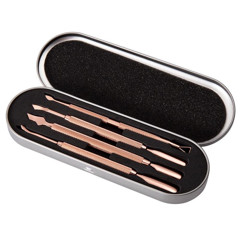 Professional Nail Remover Tool Set Rose Gold Stainless Steel Cuticle Cleaner & Nail Care Kit