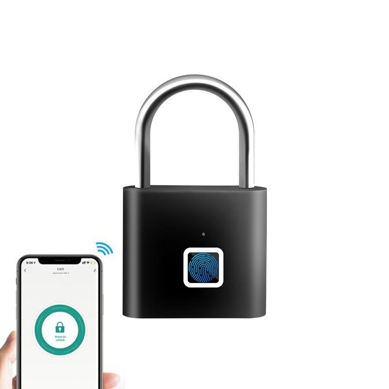 Tuya Smart Fingerprint Padlock Bluetooth App Control USB C Rechargeable Waterproof Security Lock