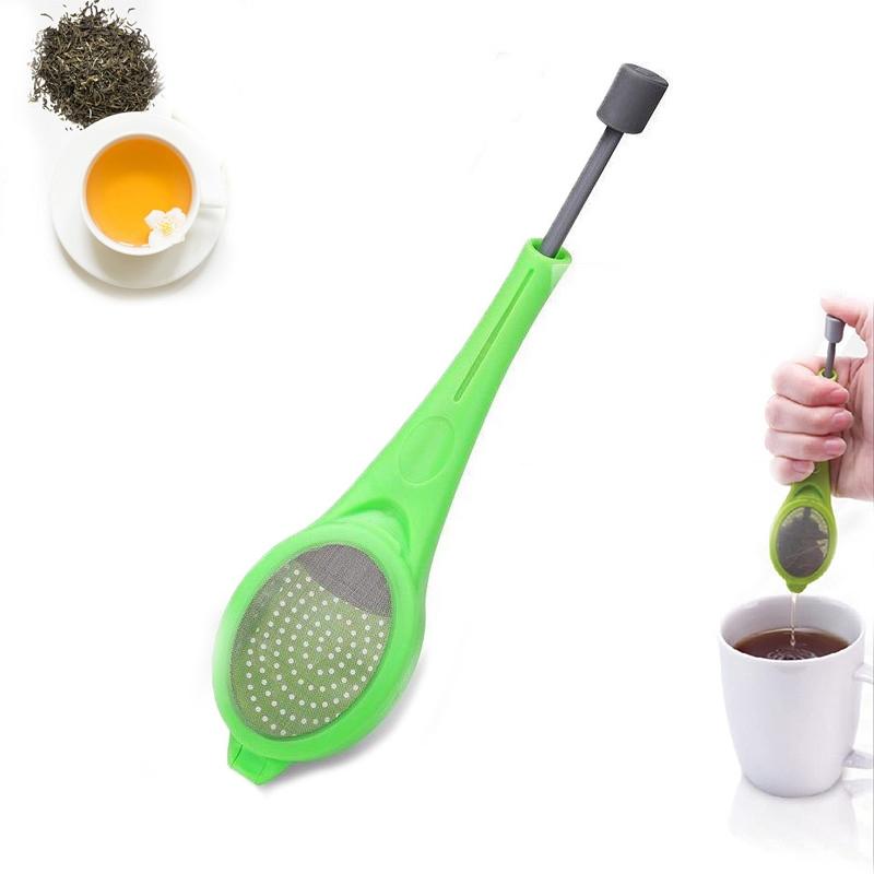 Portable Loose Leaf Tea Infuser Reusable Tea Strainer with Built In Plunger for Tea and Coffee