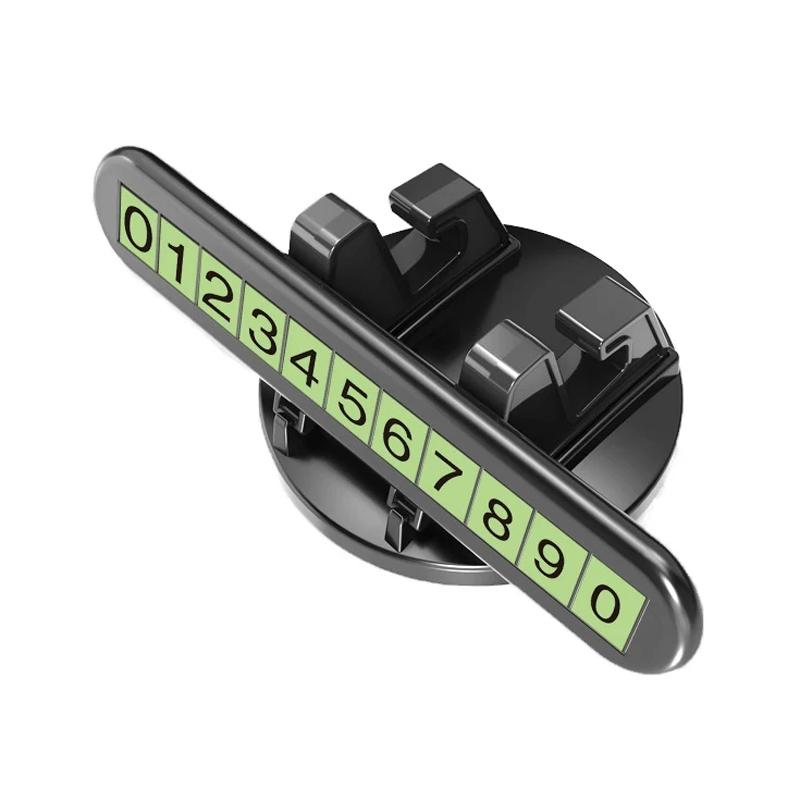 2 in 1 Car Phone Holder with Hidden Temporary Parking Number Plate for Dashboard