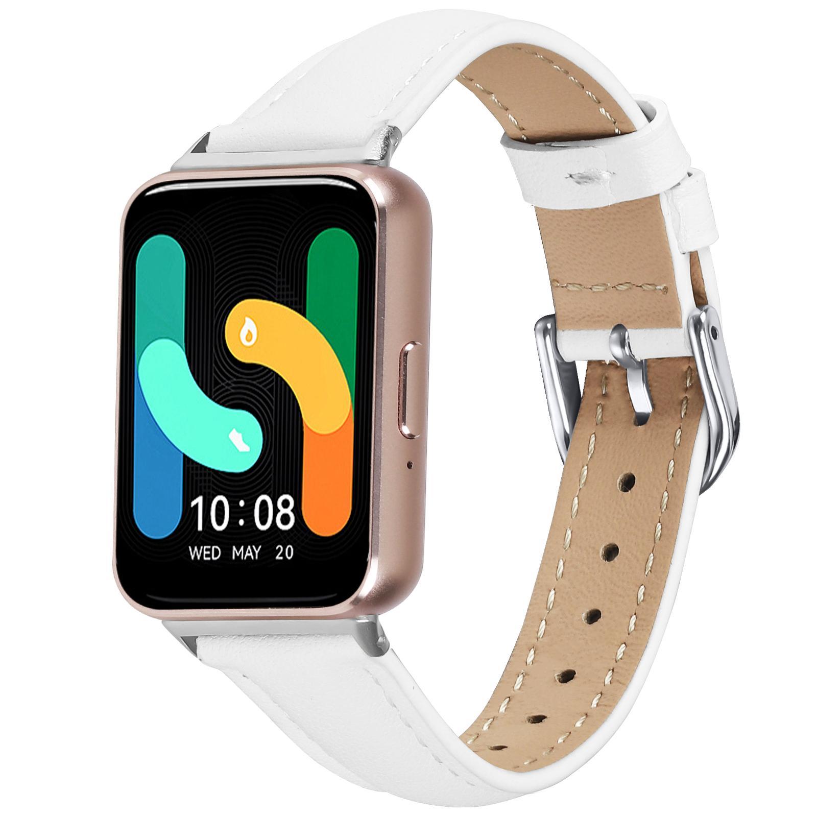 Samsung Galaxy Fit3 Genuine Leather Watch Band Slim Adjustable Replacement Strap