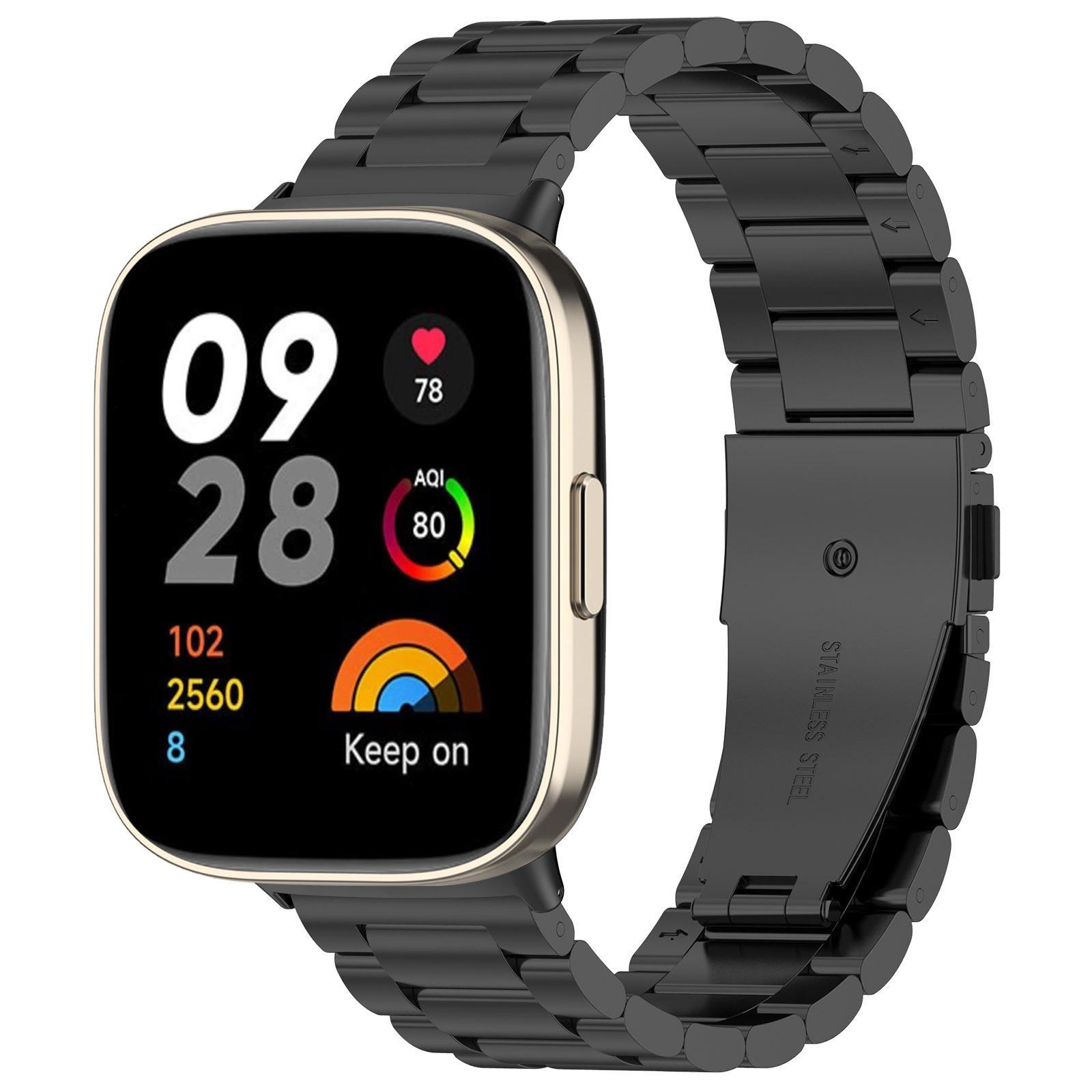 Redmi Watch 5 4 Stainless Steel Watch Band Three Bead Metal Replacement Strap for Xiaomi Smart Band 9 Pro 8 Pro