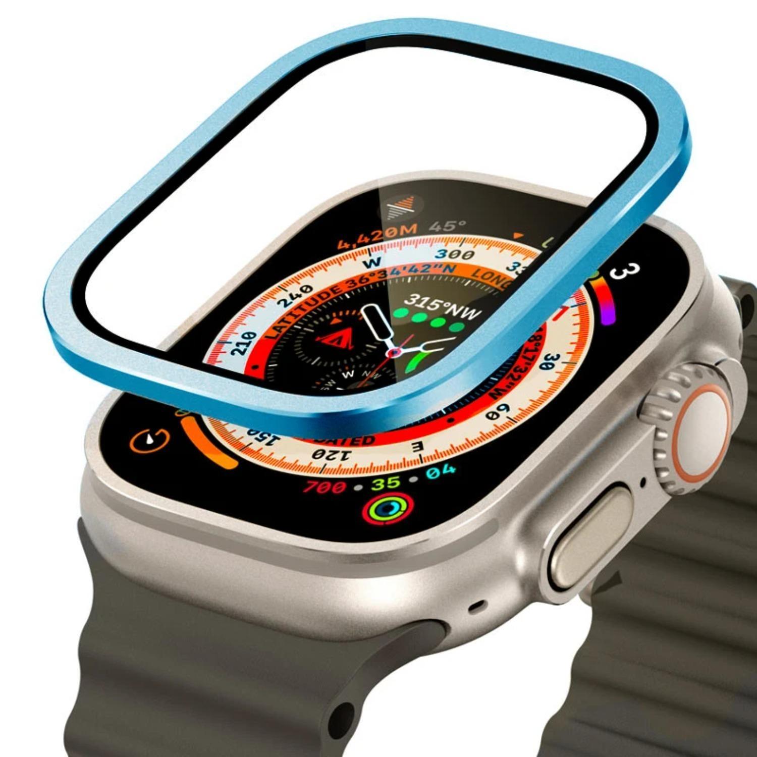 Apple Watch Ultra 49mm Titanium Screen Protector with Tempered Glass Case Full Coverage
