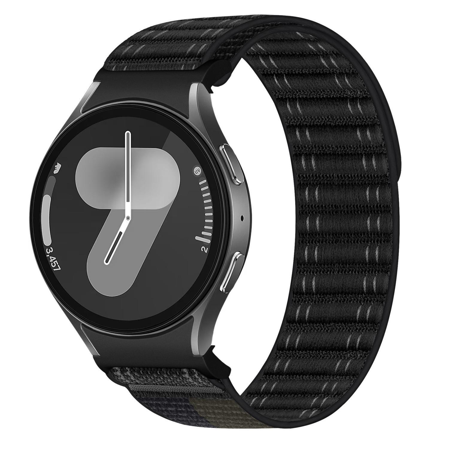 Samsung Galaxy Watch FE 7 6 5 4 Nylon Watch Band Wave Texture Hook and Loop Sport Strap
