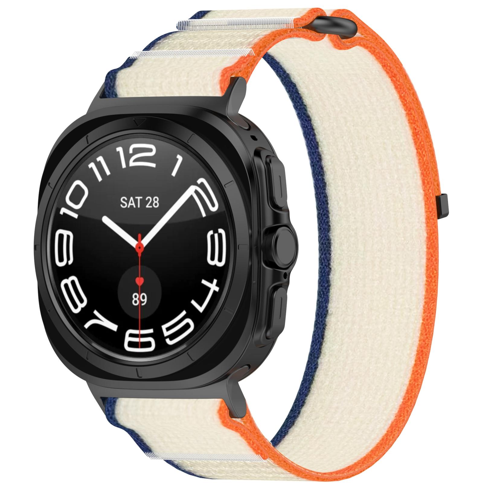 Samsung Galaxy Watch Ultra 47mm Nylon Watch Band Adjustable Hook and Loop Strap Breathable Sport Loop