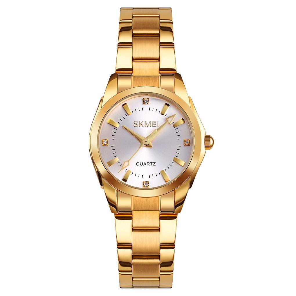 SKMEI 1620 Womens Rhinestone Watch Waterproof Quartz Watch with Stainless Steel Strap