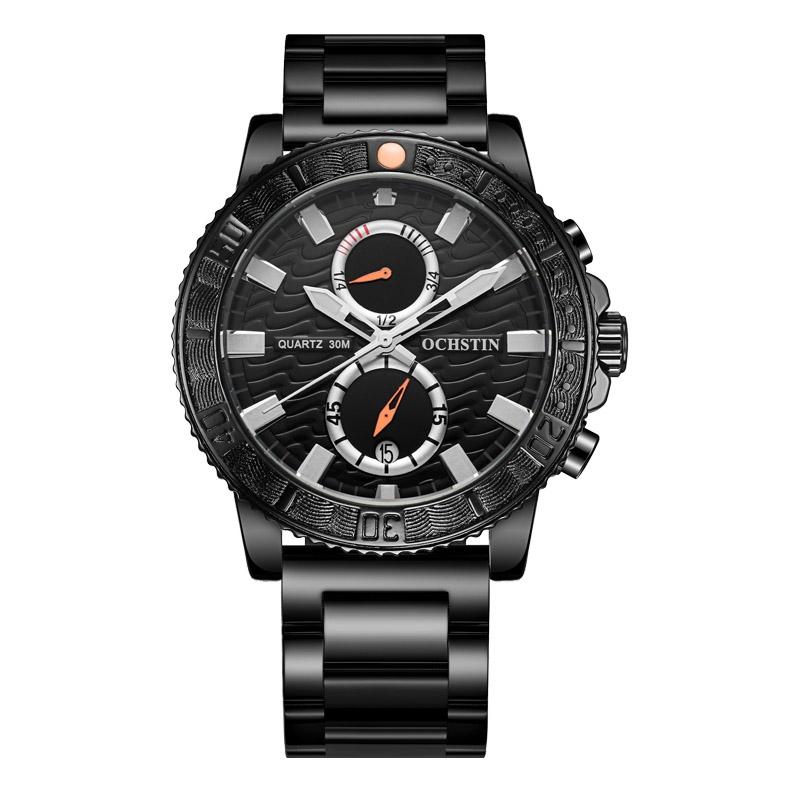 OCHSTIN 7250 Mens Quartz Watch Multifunctional Stainless Steel Watch with Luminous Display