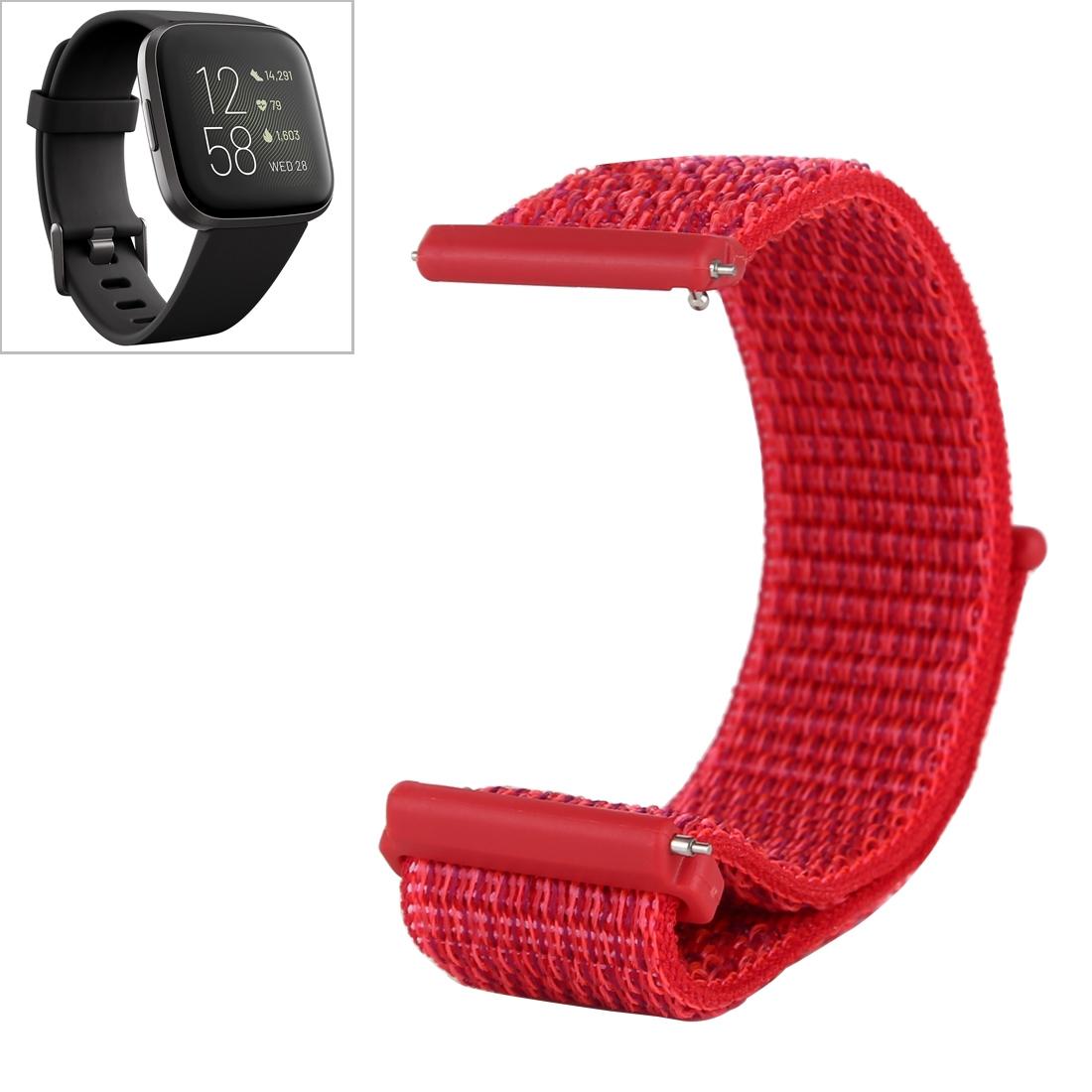 Fitbit Versa Versa 2 Nylon Watch Band with Hook and Loop Adjustable Replacement Strap