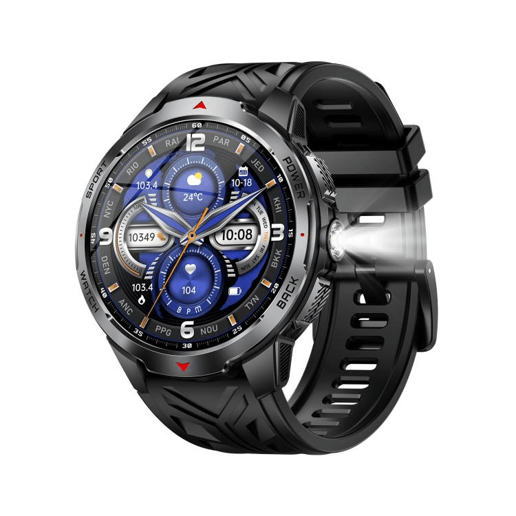 KT88 Outdoor Smart Watch 1.7 Inch TFT Display 3ATM Waterproof Fitness Tracker with Flashlight