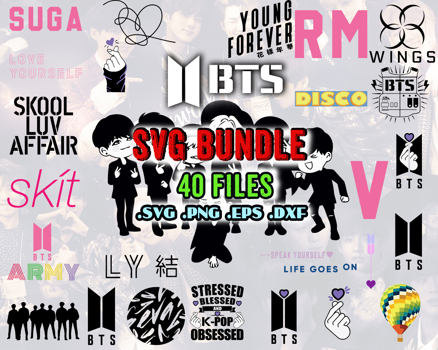 40 Files BTS Bundle SVG | Inspire Uplift