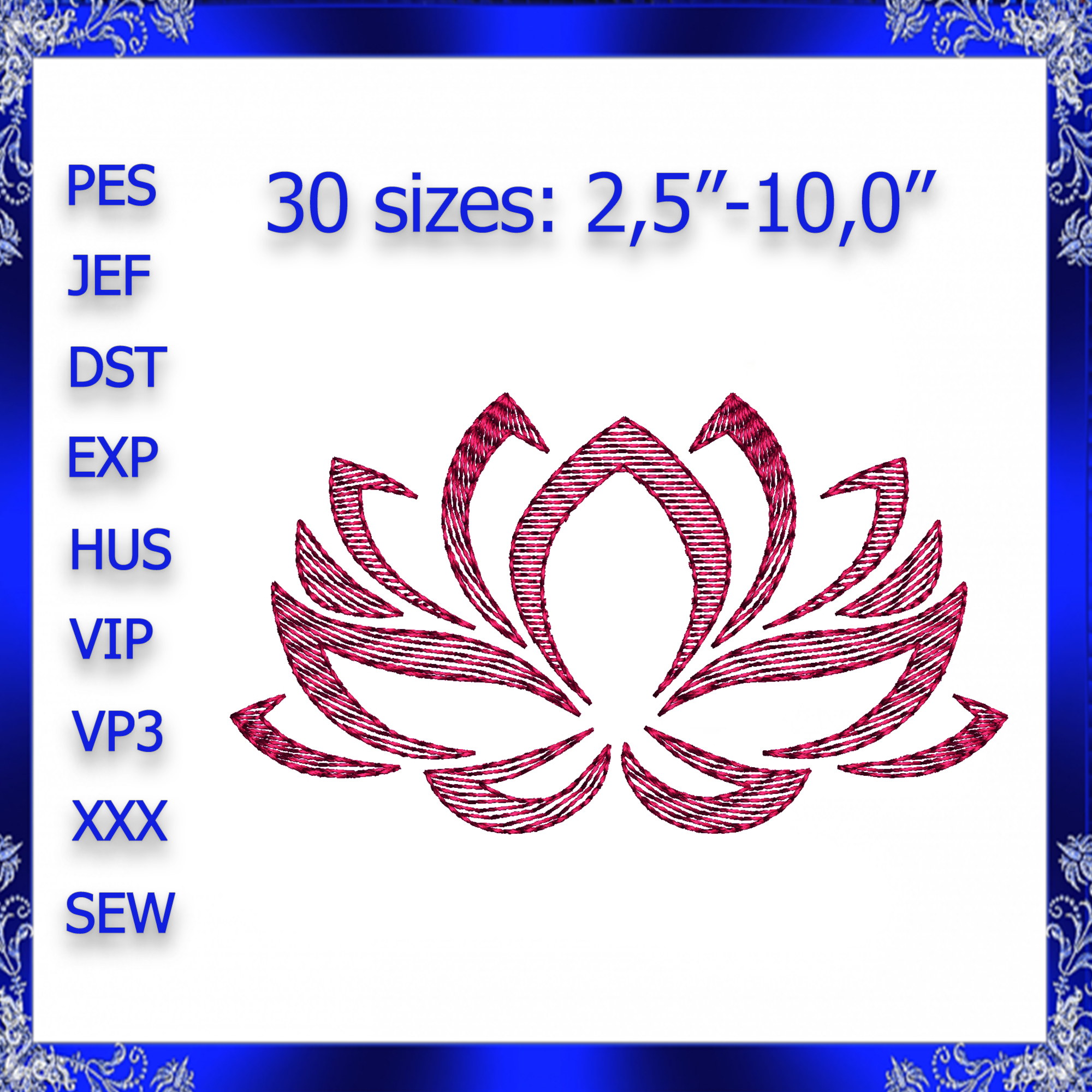 Lotus Flower Embroidery Design Mini Lotus machine embroidery | Inspire ...
