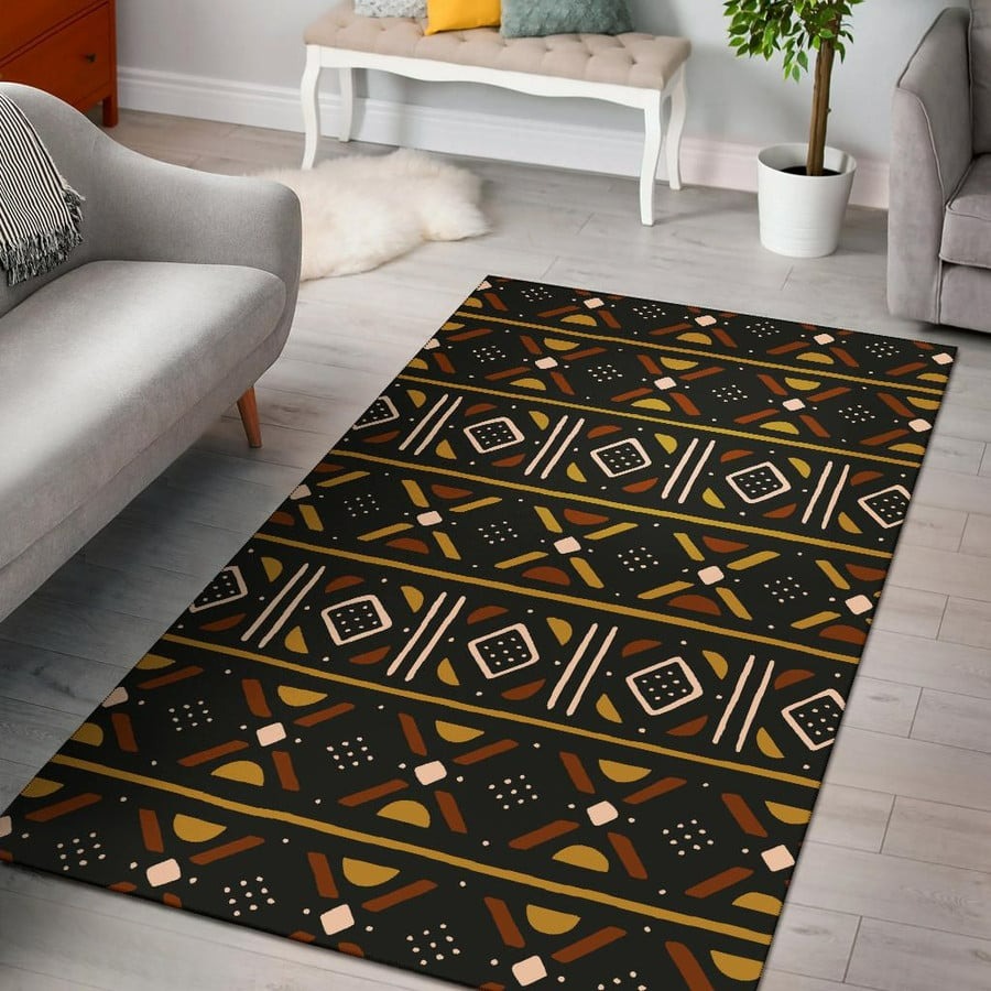 African Game Rugs Brownie Bogolan, Africa Area Rugs For Home | Inspire Uplift