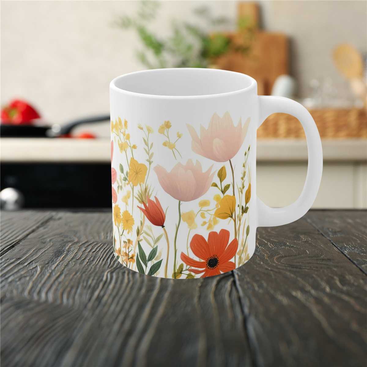 Boho Wildflowers Cottagecore Coffee Mug, Vintage Botanical T | Inspire ...