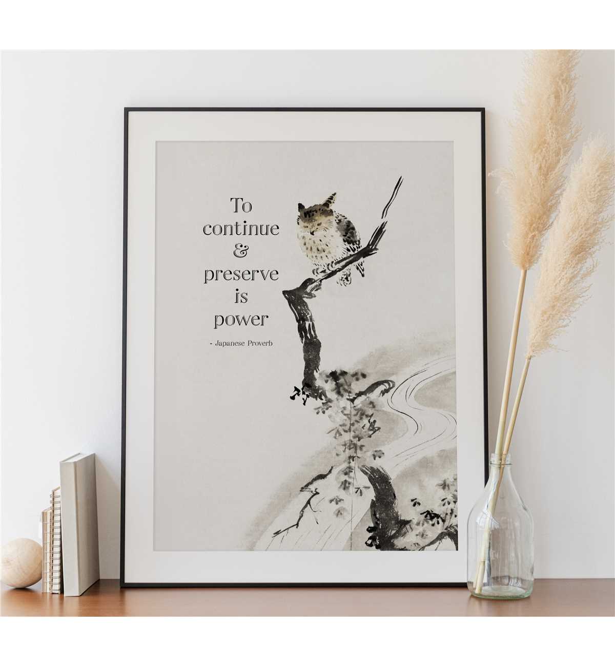VINTAGE WALL ART Printable Japan Vintage Owl Print | Inspire Uplift