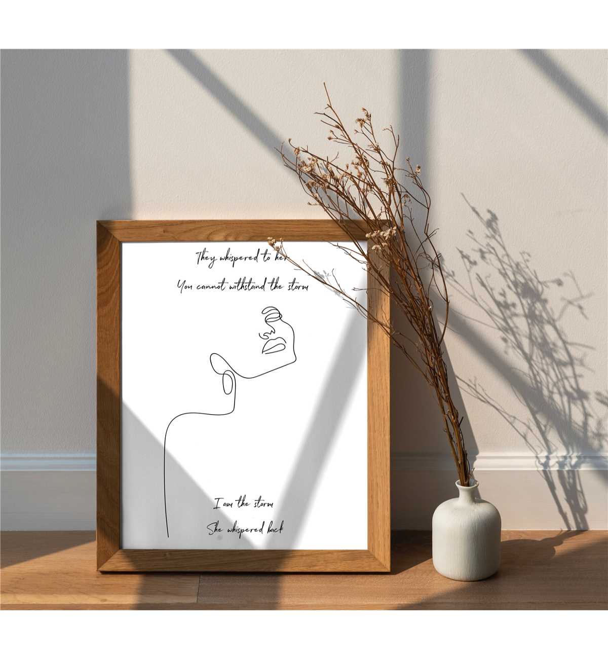 Female Line Art Print Minimalist Wall Decor Printable | Inspire Uplift