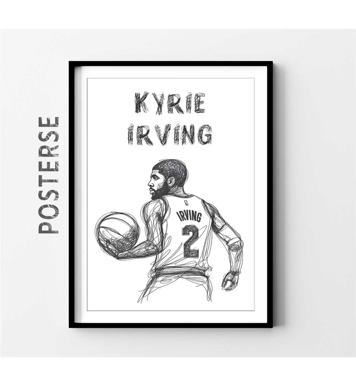 Coloring Page Kyrie Drawing Kyrie Irving Dallas Mavericks One Line