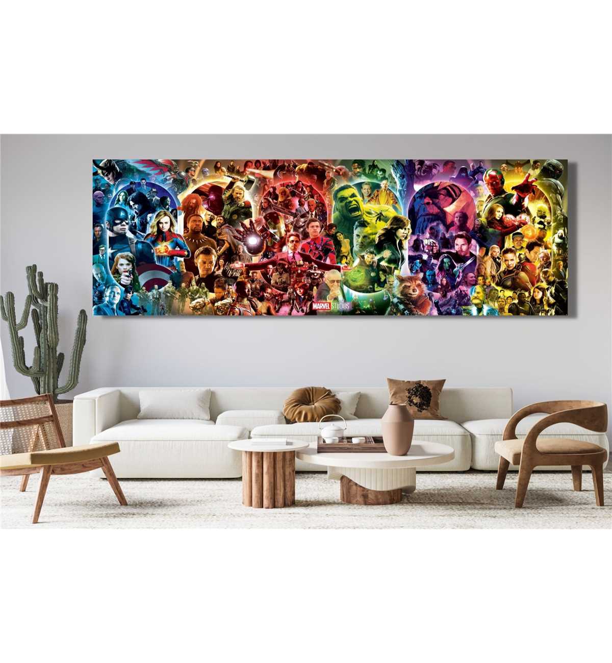 All Marvel Characters Panorama Canvas Wall Art Movie | Inspire Uplift