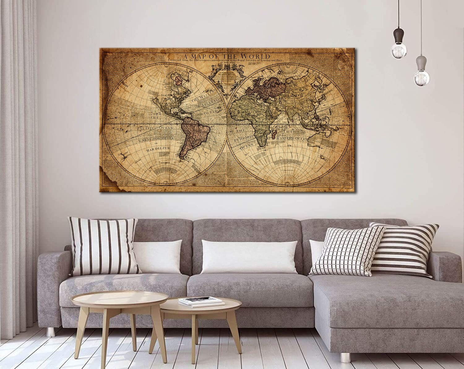 Old World Map Canvas Print - Vintage Old World Map Wall Art | Inspire ...