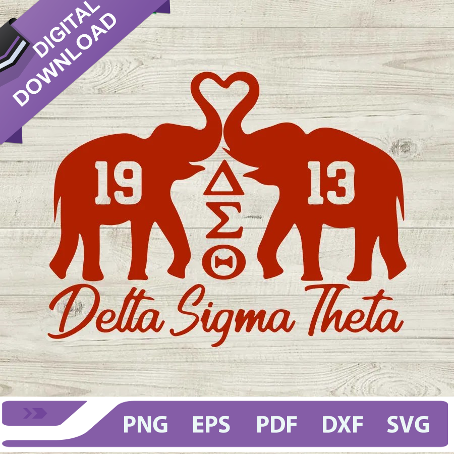 Delta Sigma Theta Elephant SVG, 1913 Elephant SVG, AEO SVG Inspire Uplift