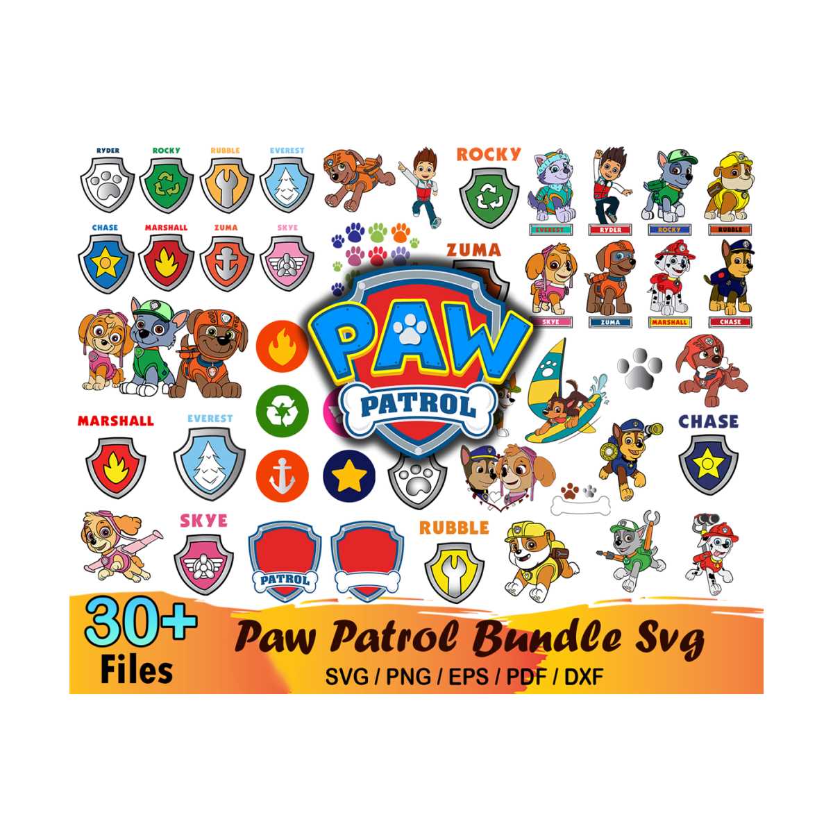 30 Paw Patrol Bundle Svg, Paw Patrol Svg, Paw Patrol Clipart | Inspire ...