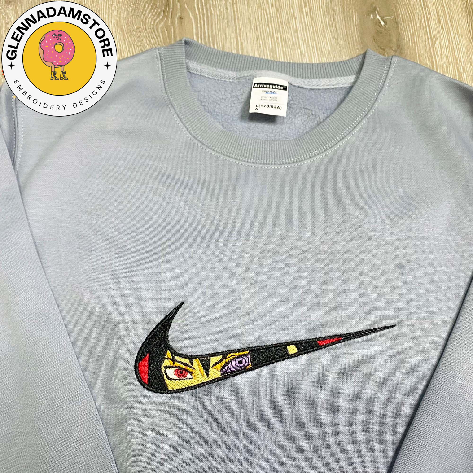 NIKE x Sasuke Embroidered Sweatshirt, Naruto Manga Embroider