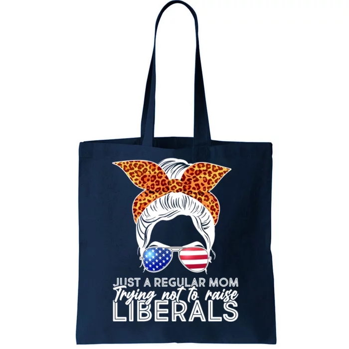 Funny Mom Graphic Tee – 'Just A Regular Mom Trying Not To Raise A Liberal' Bleached Tie-Dye, Dark Grey XL - View #10