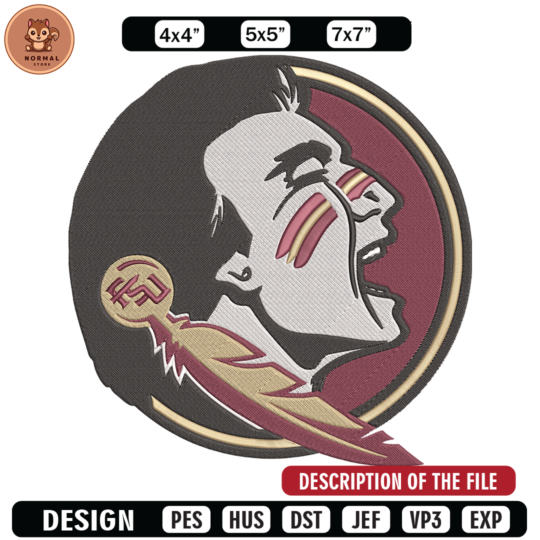 Florida State logo embroidery design, NCAA embroidery, Sport | Inspire ...