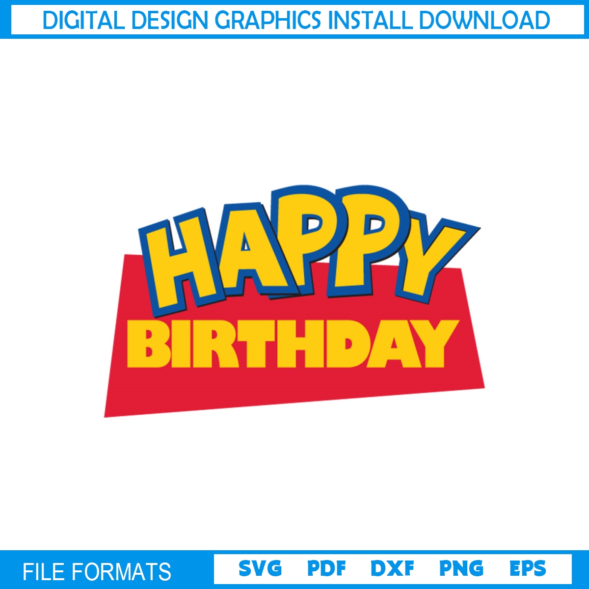 Happy Birthday Disney Pixar Toy Story Logo Clipart SVG | Inspire Uplift