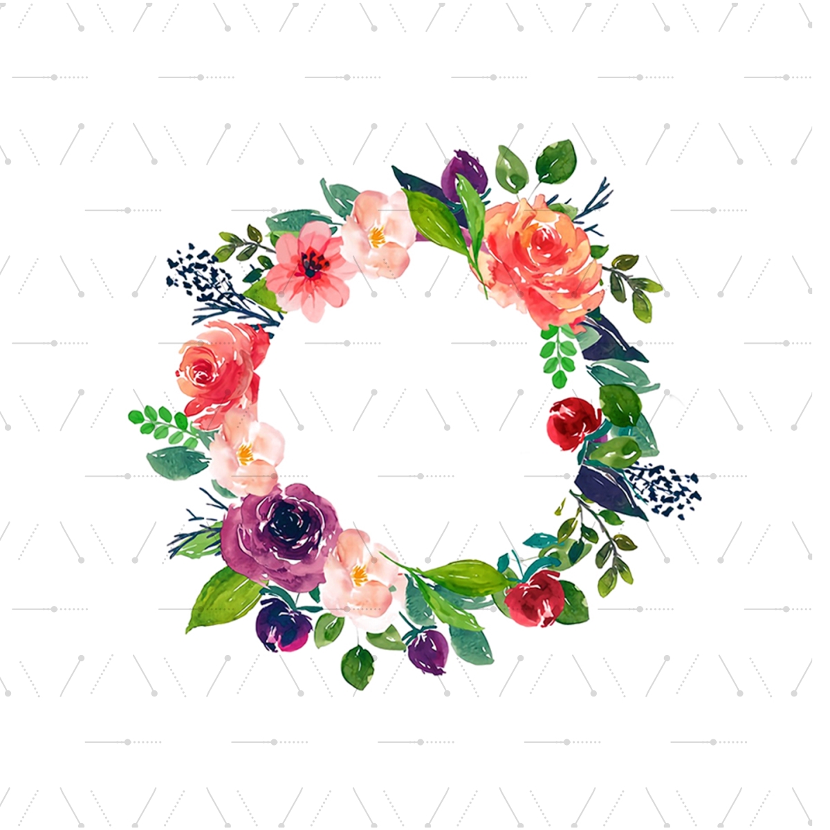 Pastel Watercolors Flowers Wreath Svg, Flower Svg, Flowers M Inspire Uplift
