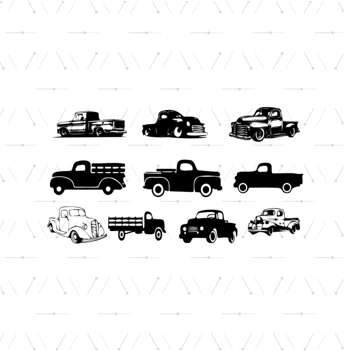 10 Pickup Truck Bundle Svg, Vehicle Svg, Pickup Truck Svg, 1 Inspire Uplift