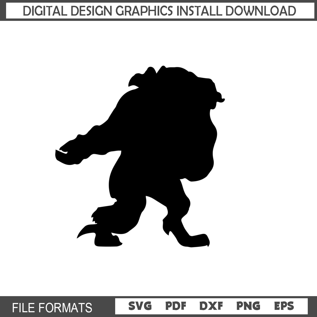 Disney The Beast Beauty and The Beast Cartoon Vector SVG Sil | Inspire ...