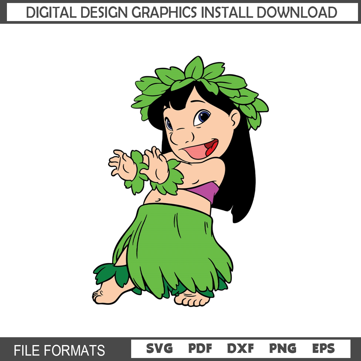 Hawaiian Beach Time Costume Disney Lilo Pelekai Clipart SVG Inspire Uplift