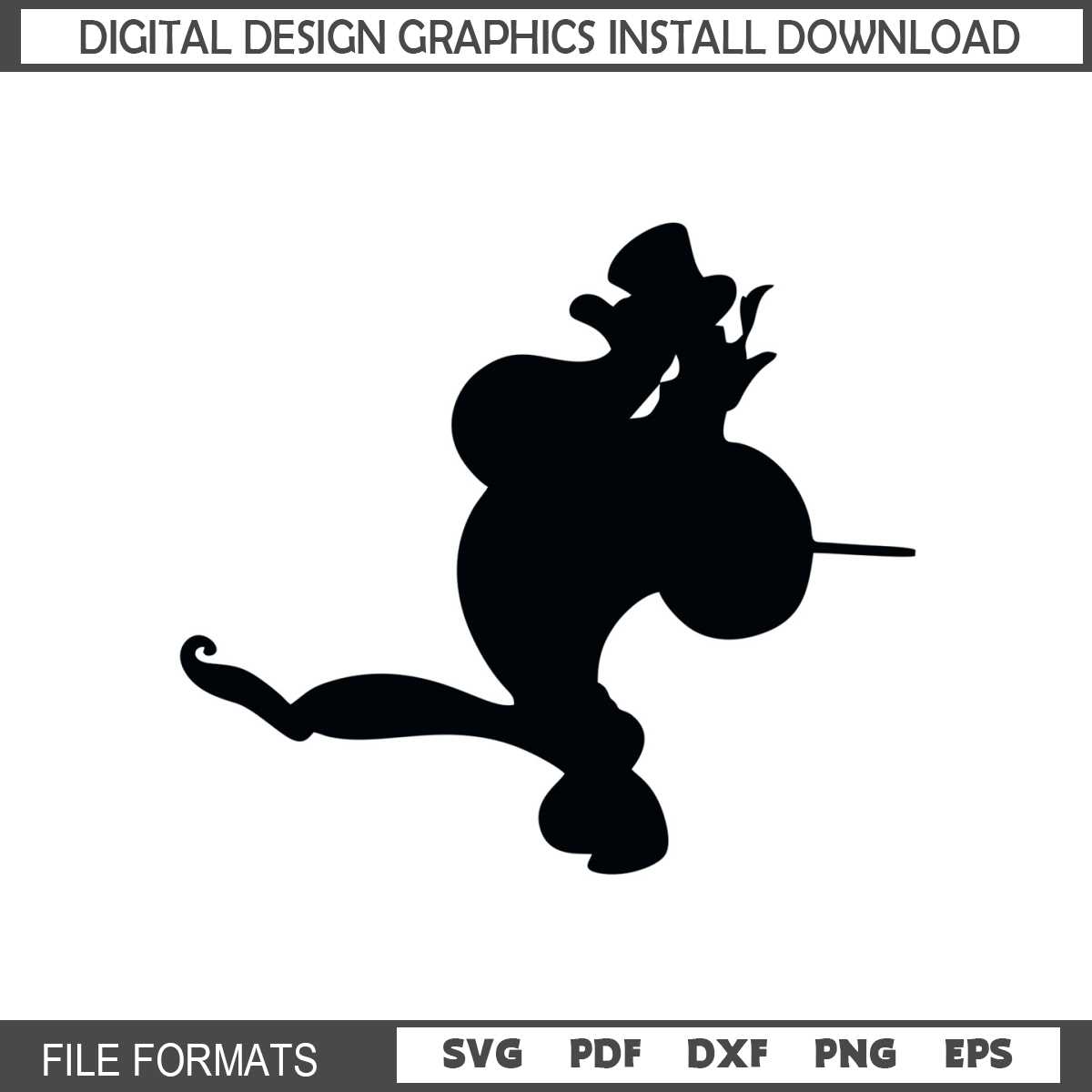 Disney Genie Silhouette Vector SVG Cut Files Inspire Uplift